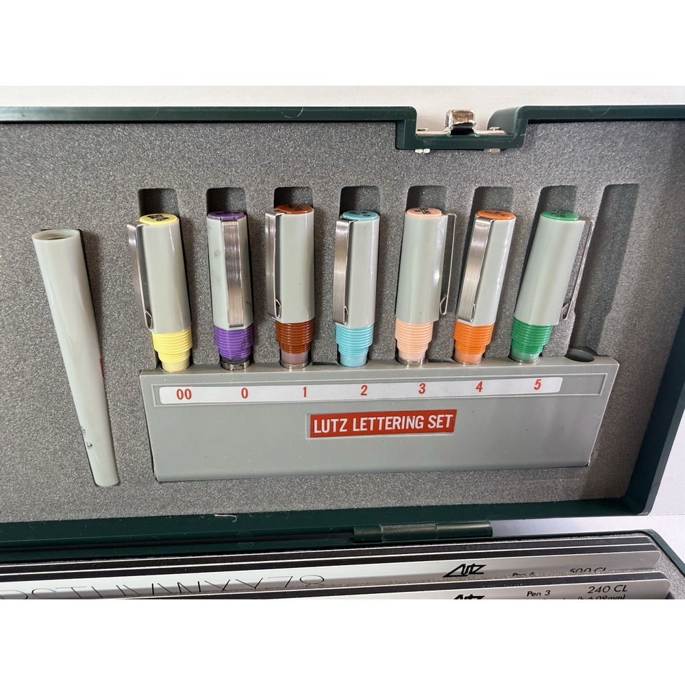 Vintage Lutz No 2 Technical Lettering Set Drafting Architect Engineering Kit - Picture 5 of 10
